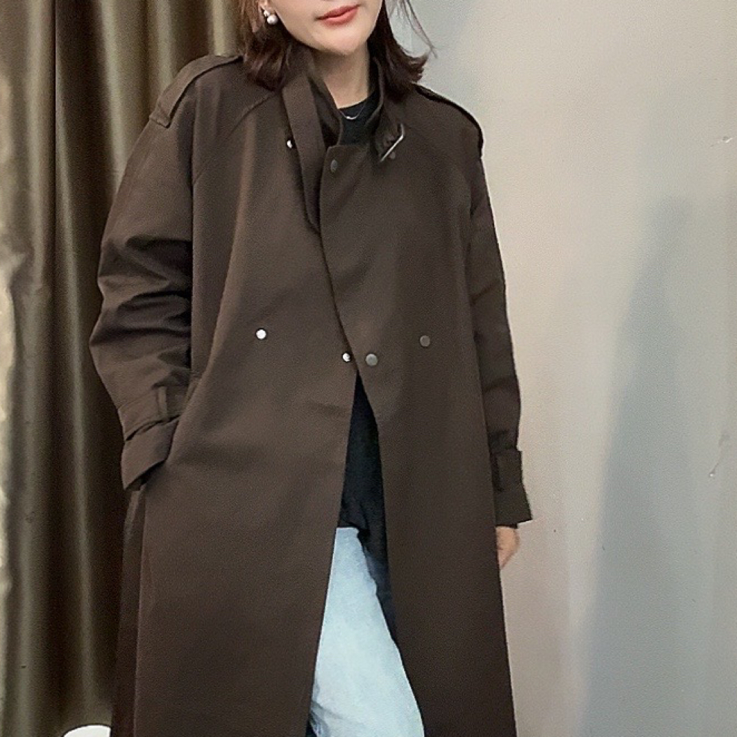 复古系带短款风衣女秋季优雅休闲外套
