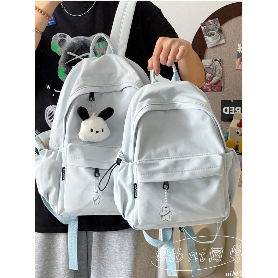 范哲萨日系ins书包校园无印纯色轻便百搭初高中双肩包高颜值学生