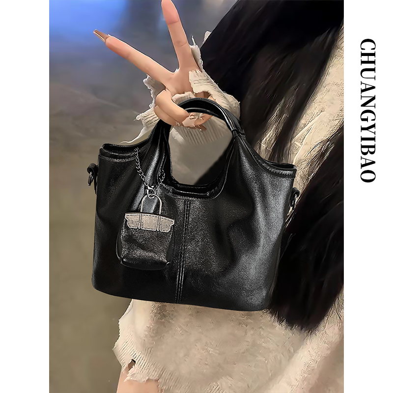 爆款小众软皮手提包女2025新款复古时尚单肩腋下斜挎包菜篮子包潮