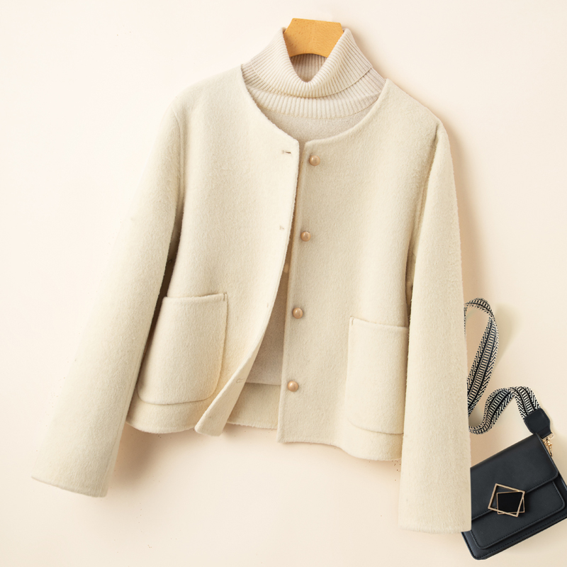 小香风双面呢大衣女短款高端呢子时尚气质秋冬新款小款毛呢外套