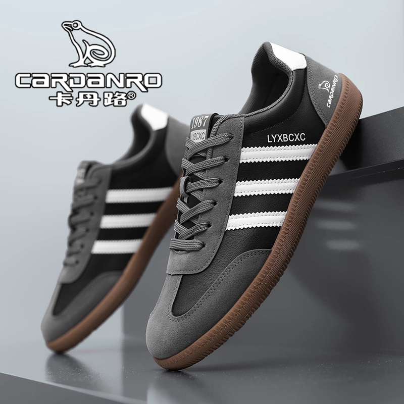 意大利卡丹路男鞋冬季百搭软底运动休闲阿甘板鞋男士真皮德训潮鞋