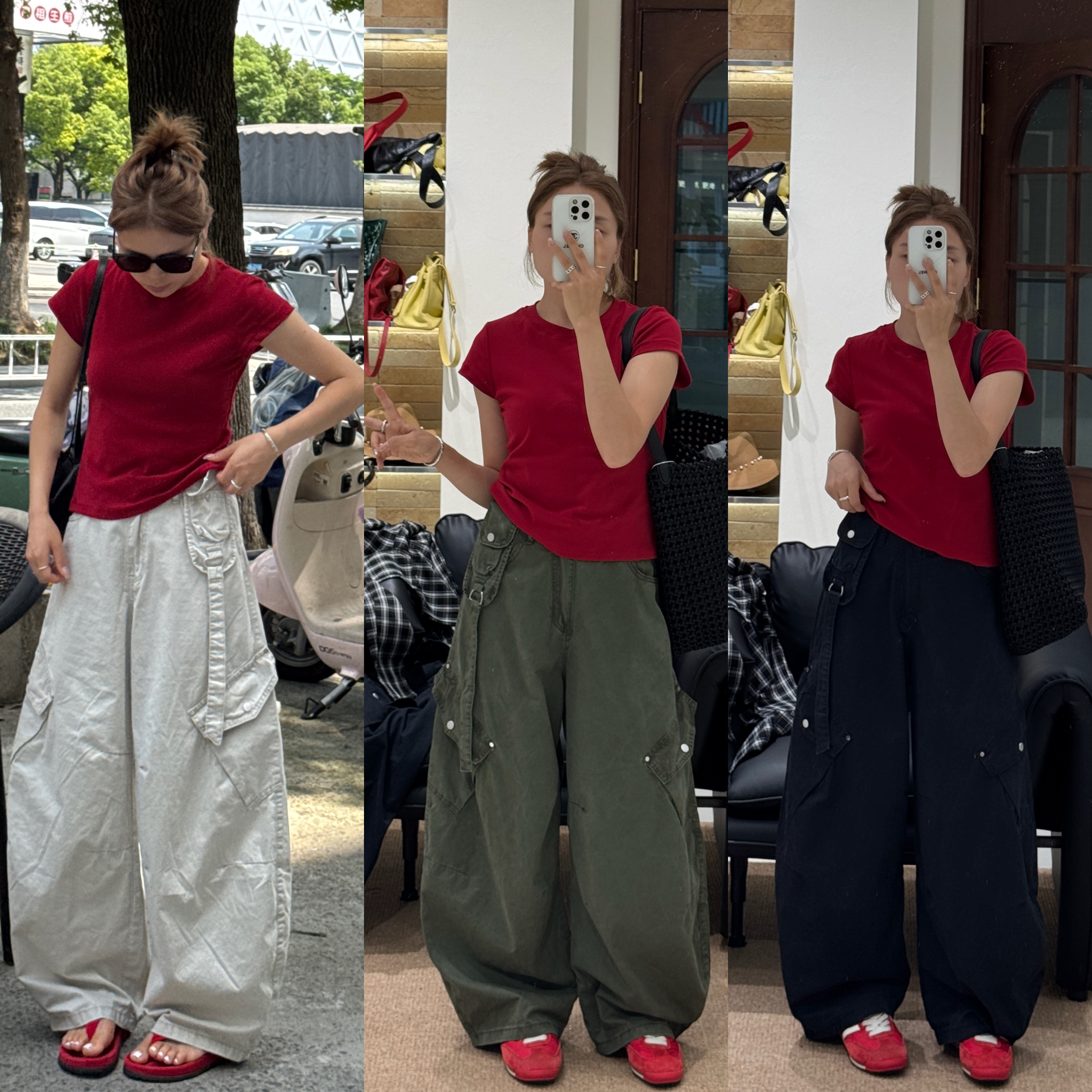 夏季新款薄料牛仔裤无弹力设计感宽松高腰设计款牛仔长裤工装款式