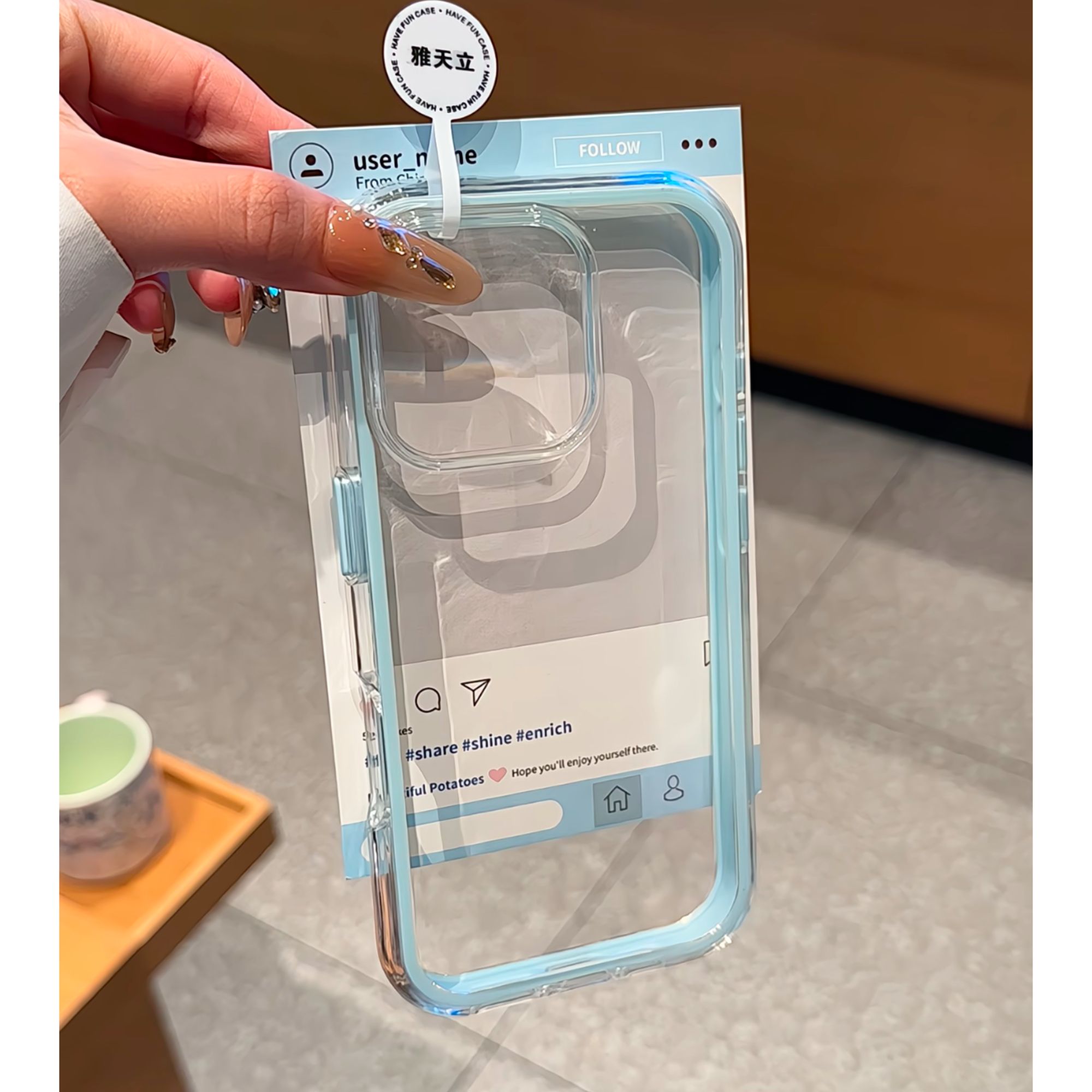 雅天立小清新透色壳适用iPhone16苹果13promax手机壳15小众14/12