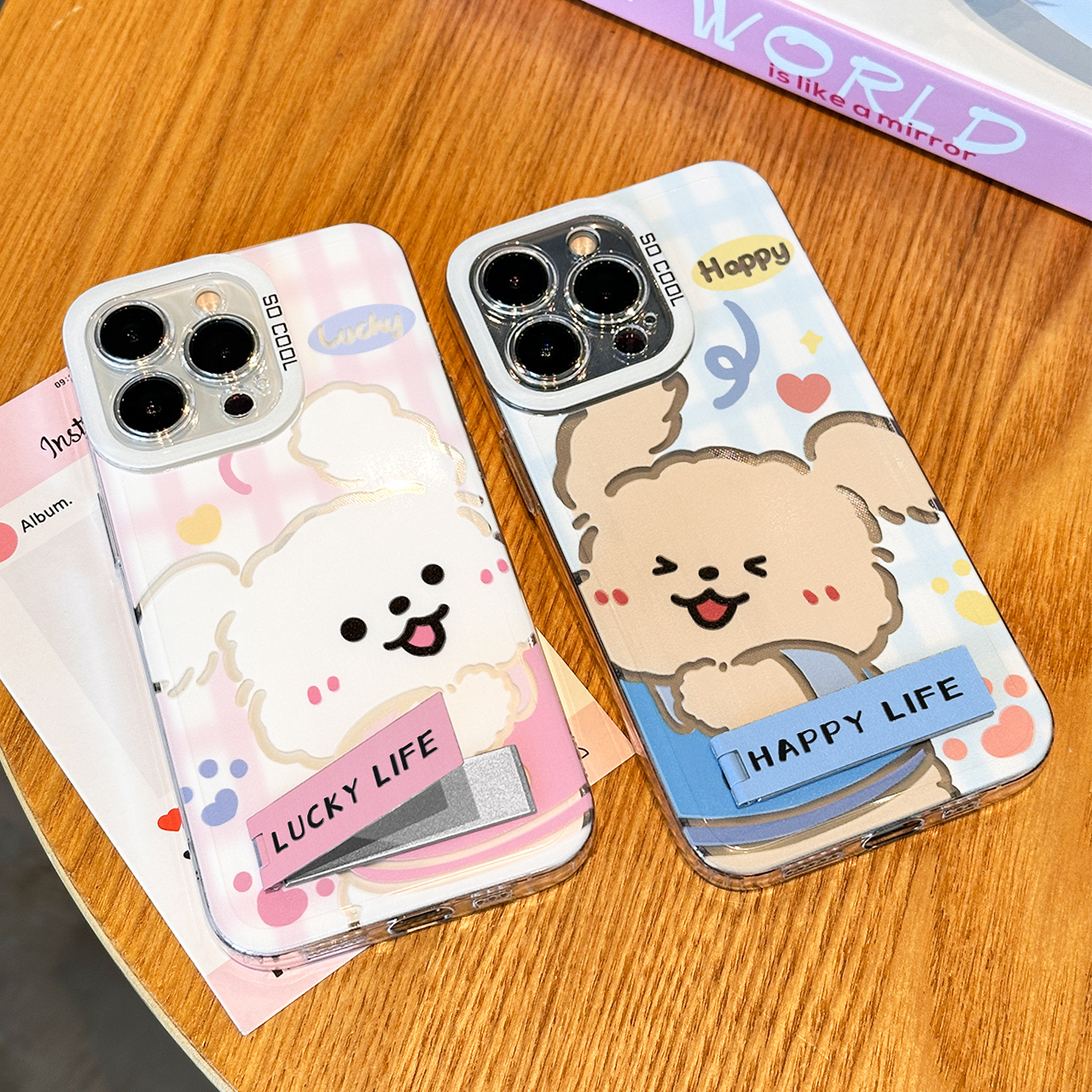 贴贴小狗天使眼金属支架壳适用苹果16手机壳15pro/13华为安卓oppo