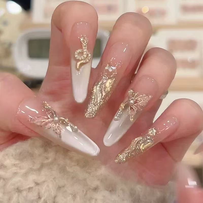 【金蛇来财】2025新款纯手工定制穿戴甲蛇年猫眼高级感显白气质美甲