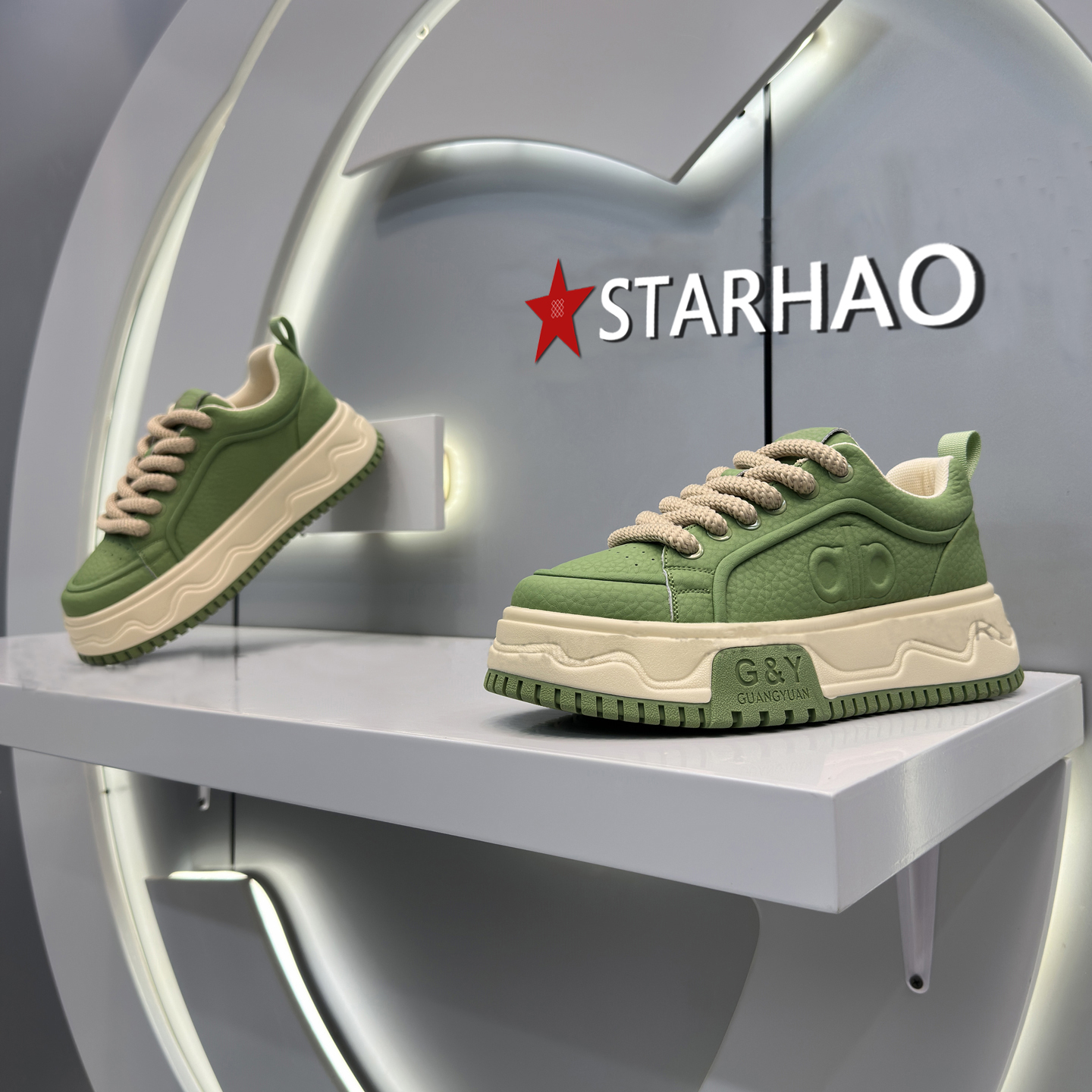 扁头透气高帮低帮增高时尚休闲鞋厚底小众男鞋饼干鞋男士