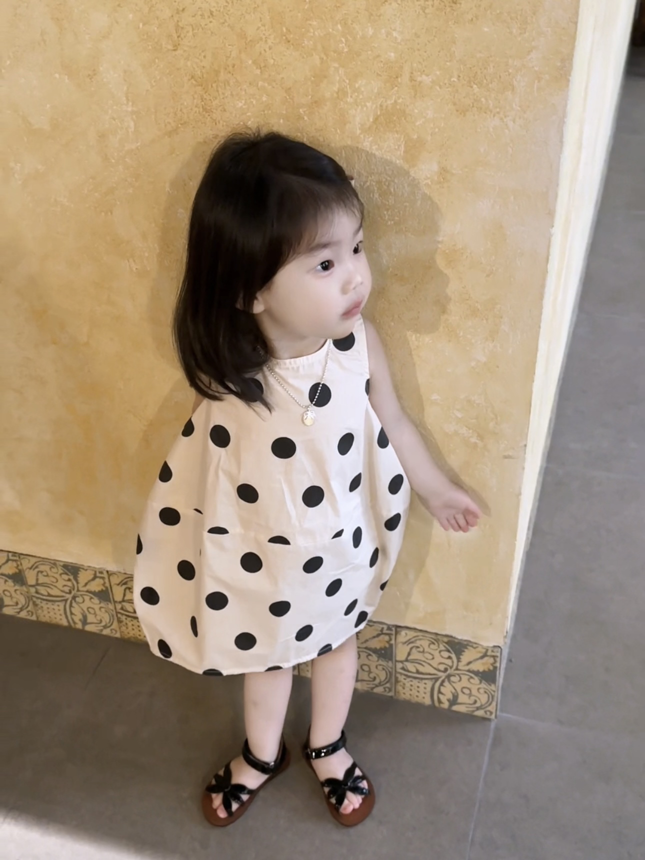 儿童洋气宝宝女童纯棉裙子韩版连衣裙波点女女童婴儿夏季女宝薄款
