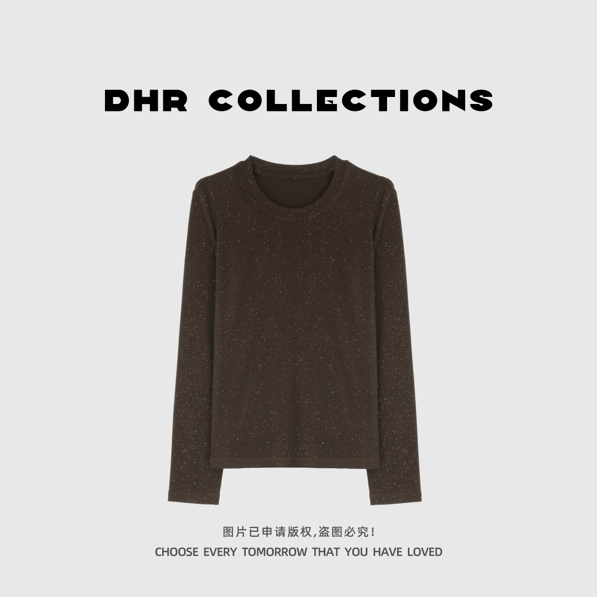 豆豆6【闪耀星辰】设计感轻奢小众长袖T恤气质百搭打底衫女-DQ1627