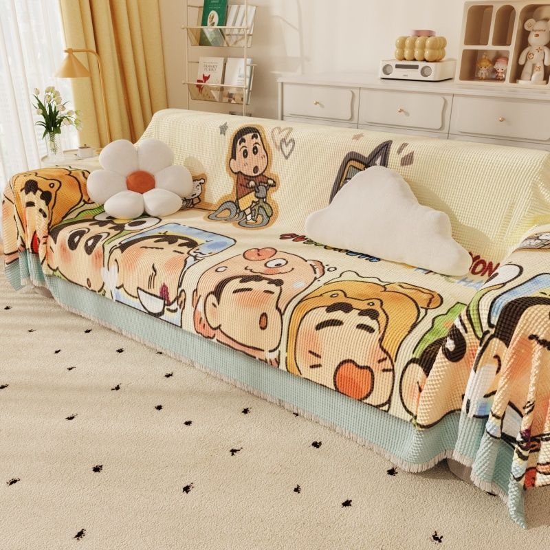 新款可爱沙发巾四季通用盖布全盖卡通防尘一片沙发垫套罩防滑盖巾