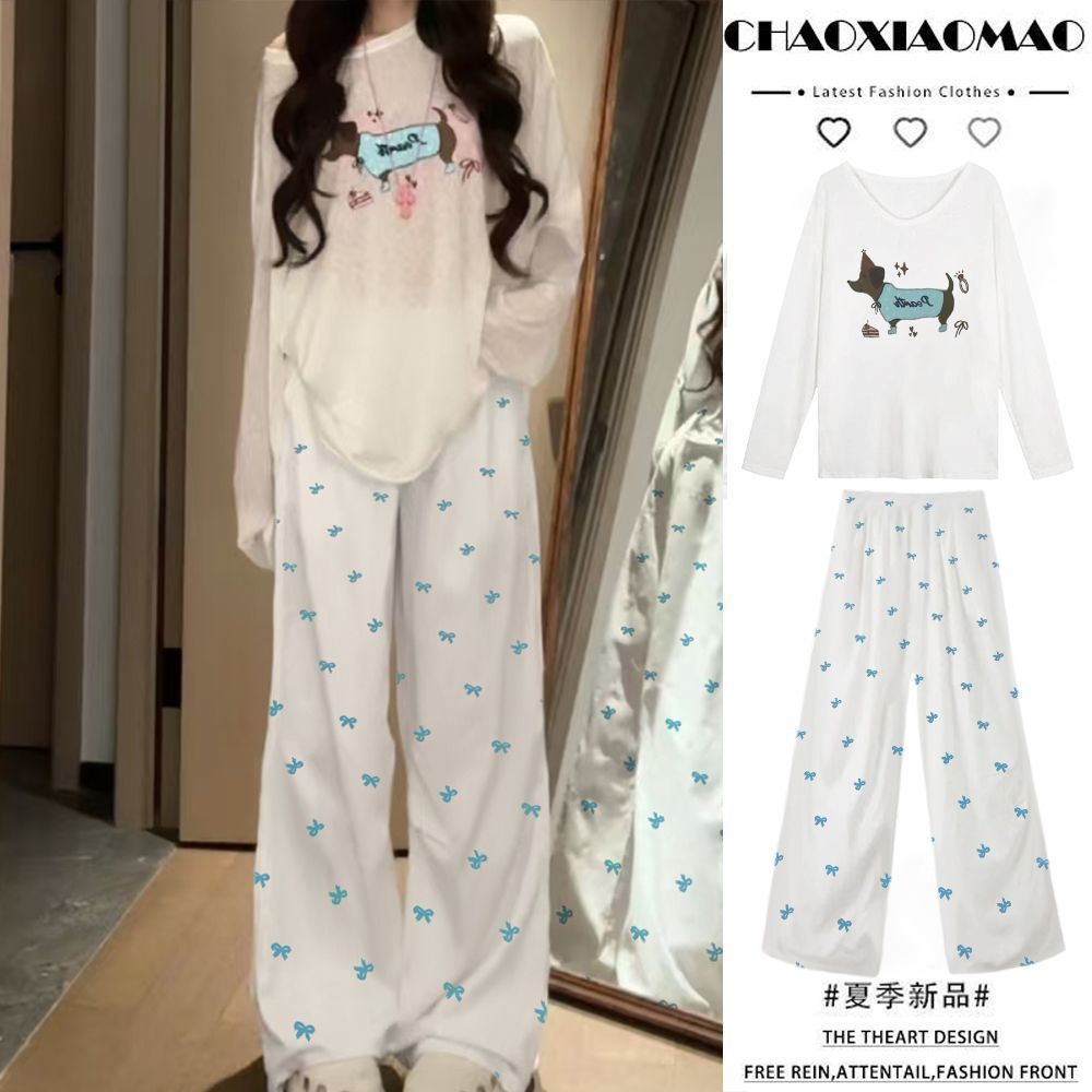 新百伦【断码清仓】2025夏季薄款罩衫女学生慵懒风防晒t恤+宽松印花