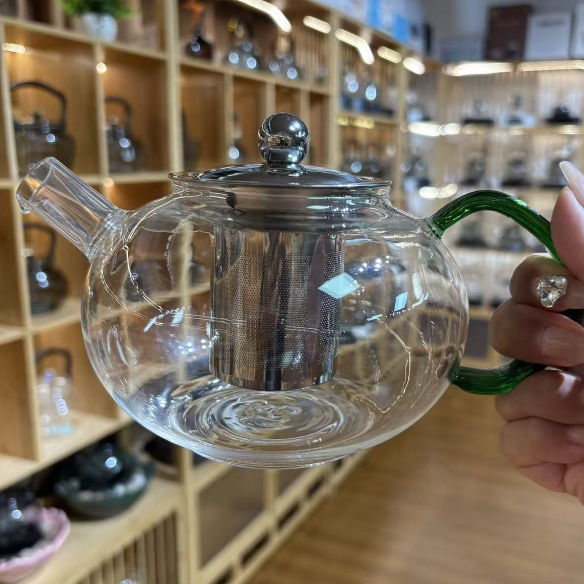 绿把花茶壶家用泡茶煮茶耐热高温可茶水分离