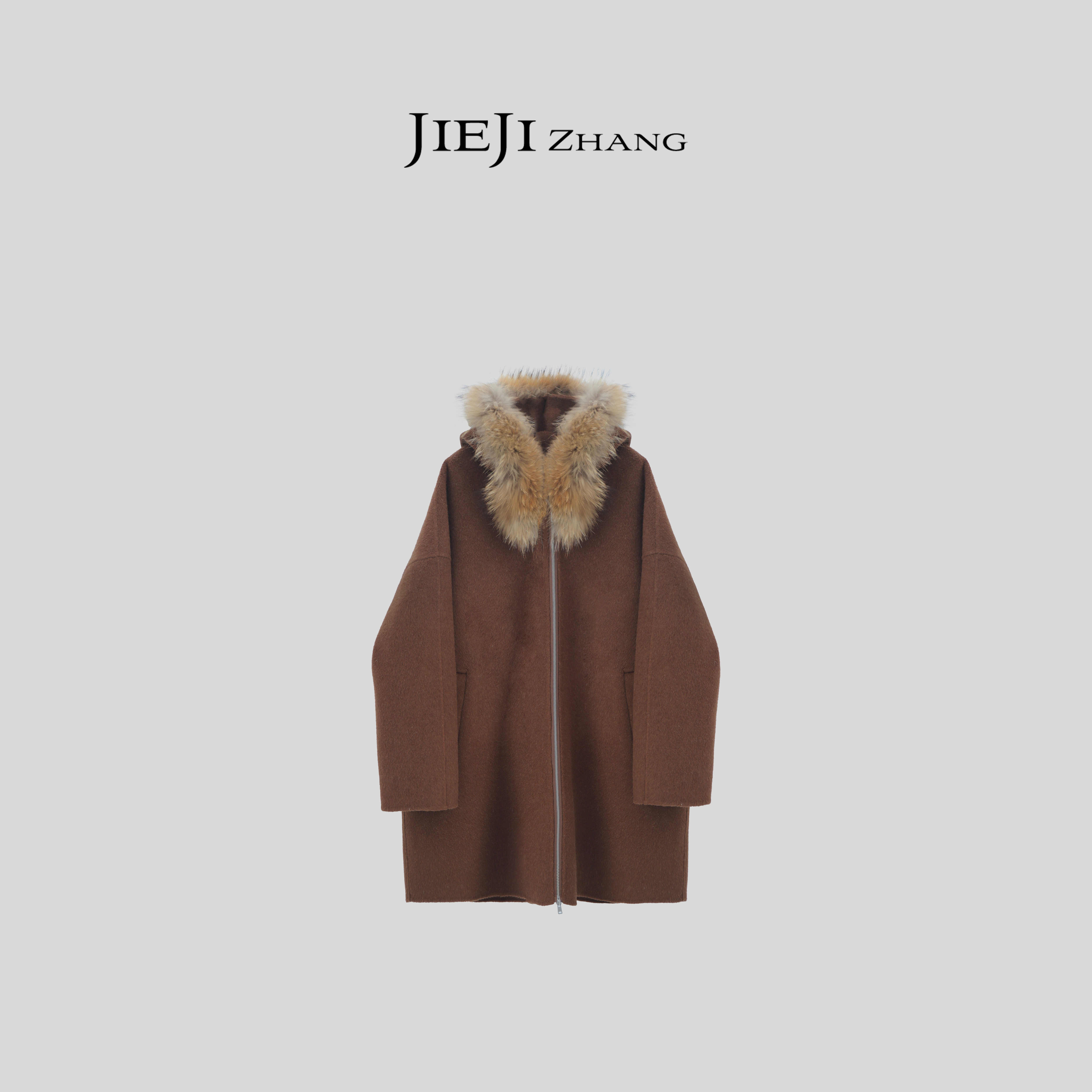 【JIEJI ZHANG】羊毛羊驼毛天丝秋冬高级定制时尚百搭大衣351381