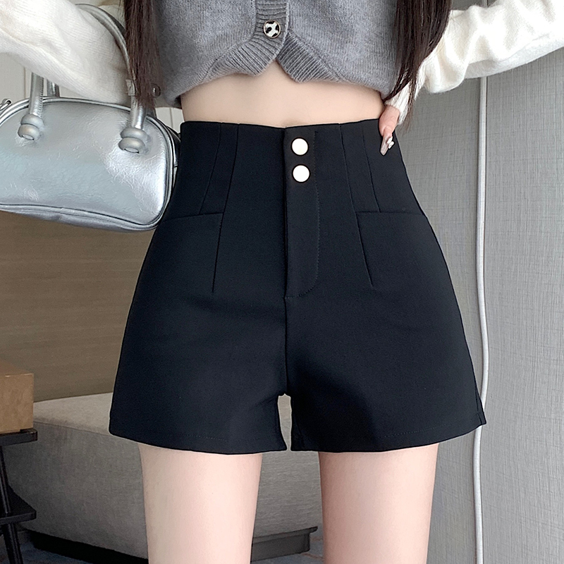 黑色高腰西装阔腿短裤女春夏季2025新款爆款外穿百搭打底辣妹裤子