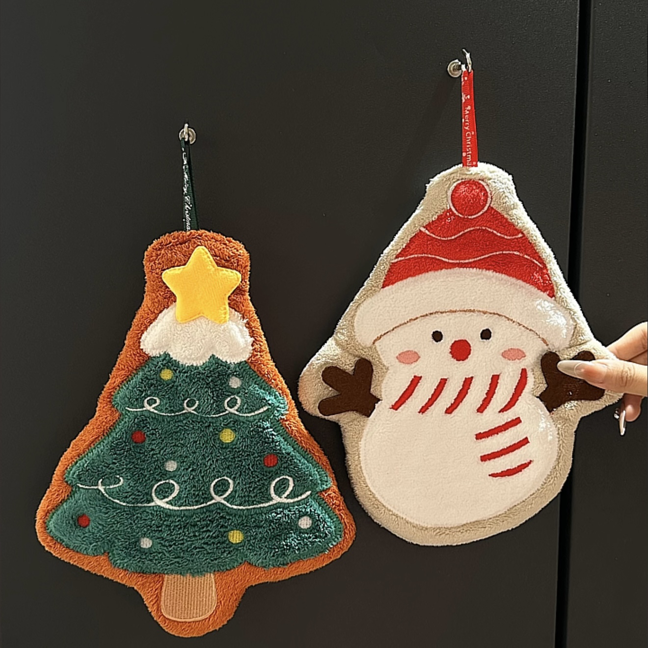 MOMO擦手巾可挂家用可爱圣诞礼物卡通抹布浴室儿童圣诞节擦