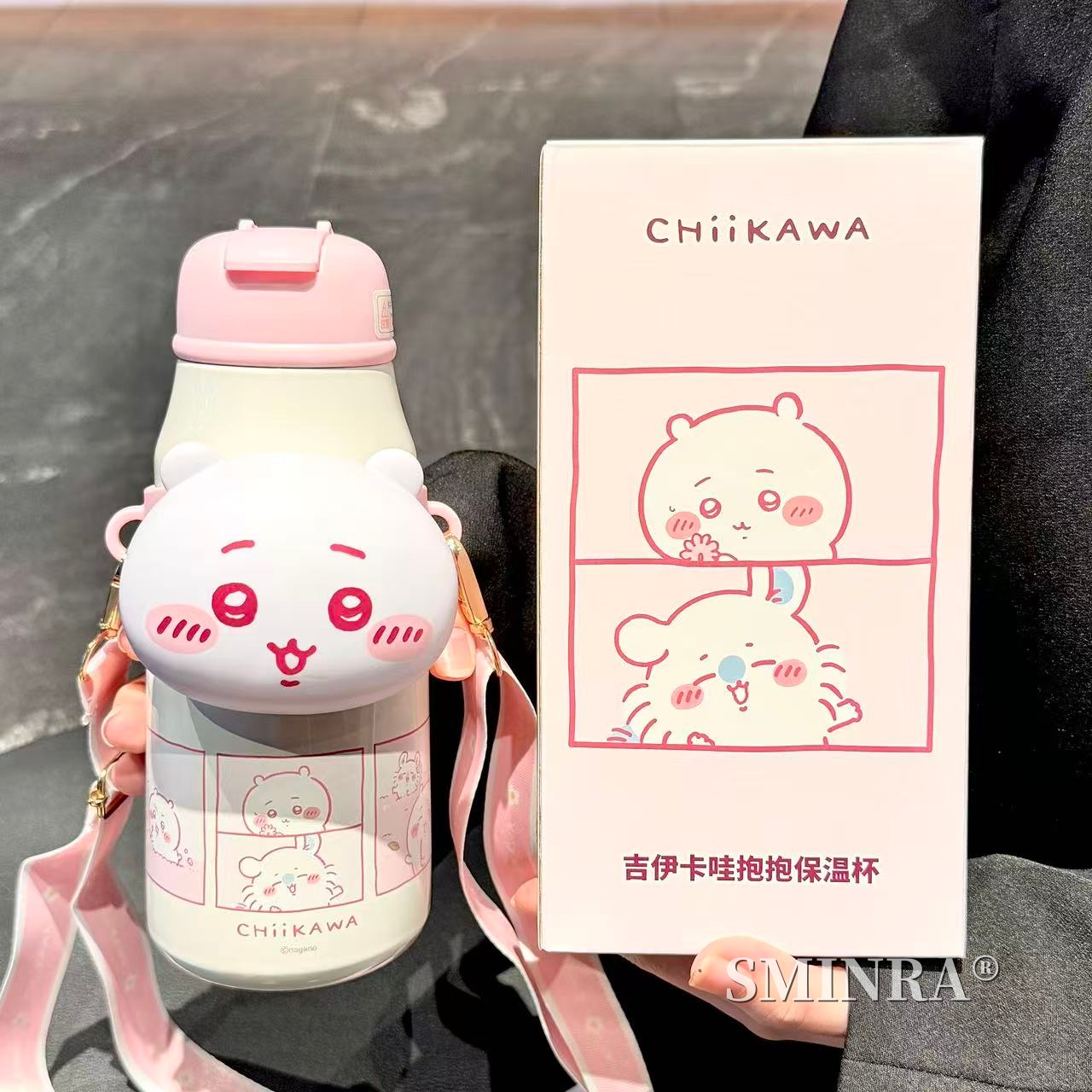 吉伊卡哇保温杯乌萨奇联名水杯可爱高颜值便携儿童吸管杯子学生女