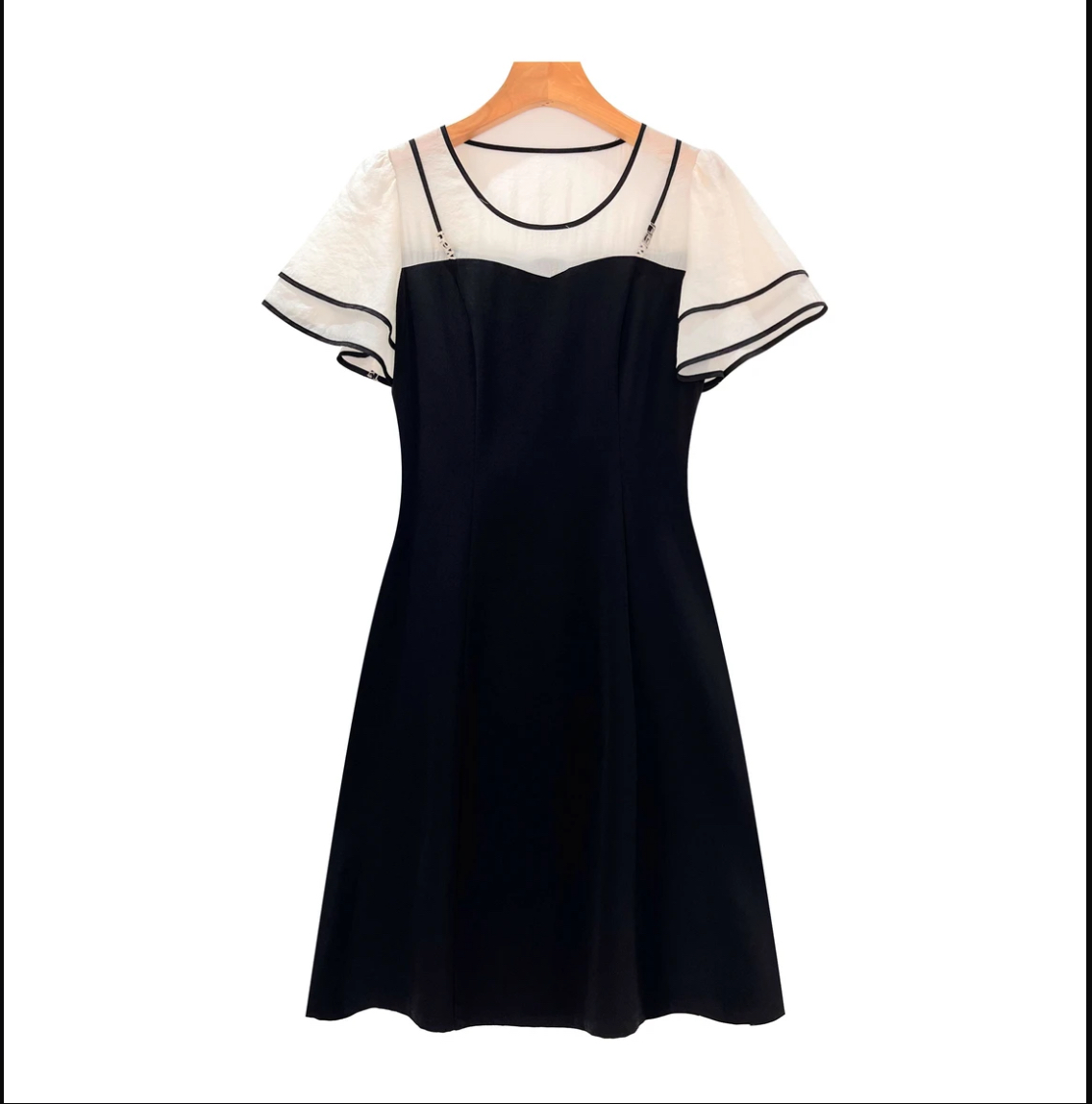 【W45784拼接】MYY2025时尚百搭洋气中长款连衣裙