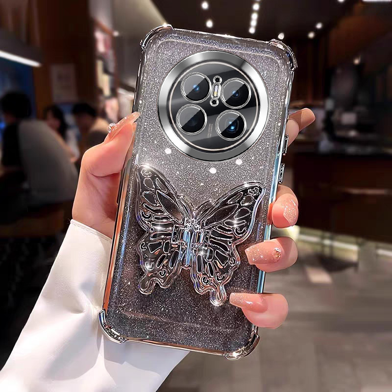 带镜头膜适用华为mate70手机壳四角防摔70Pro支架+透明全包优享版