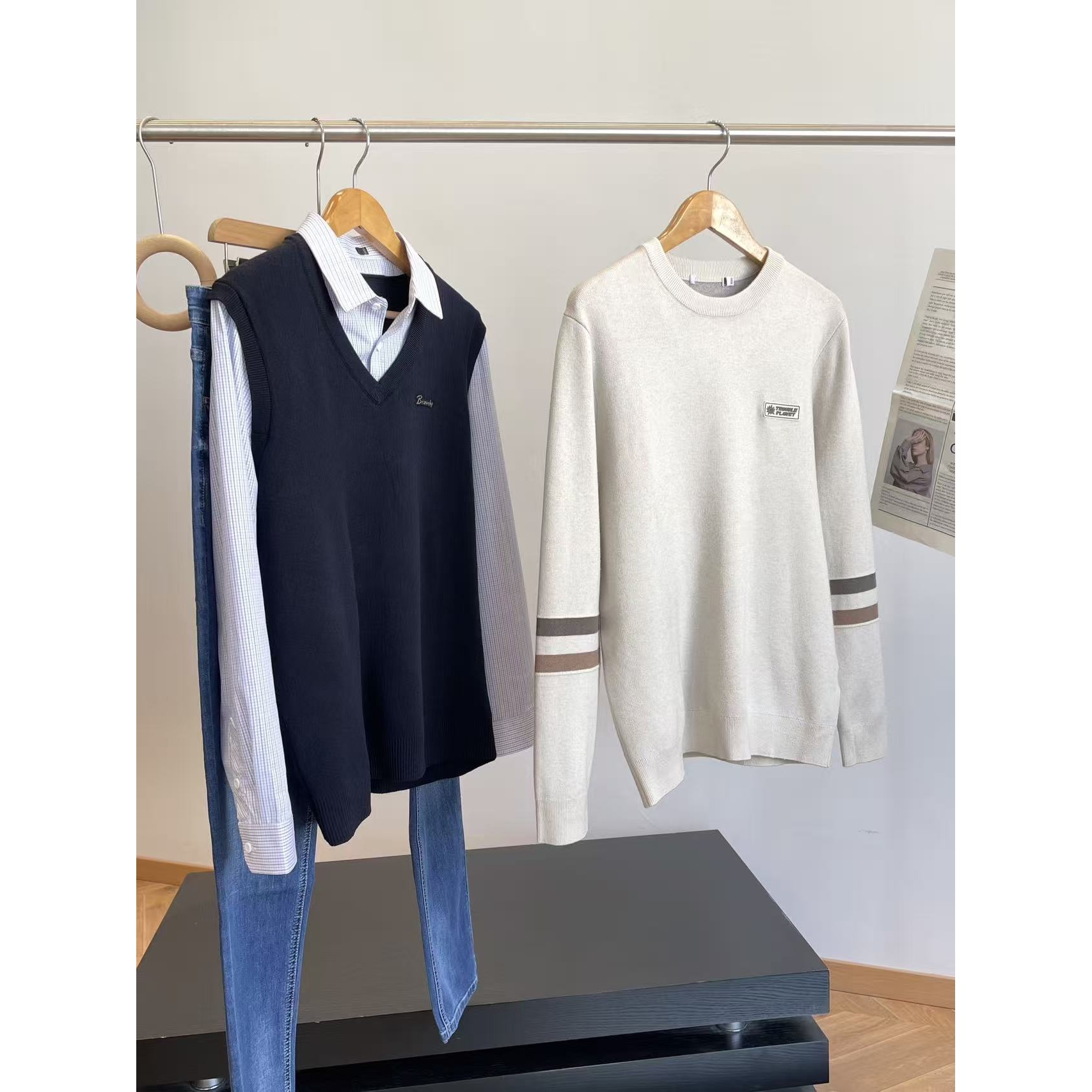 特！双面提花高克重加密保暖 商场余D 长袖毛衣卫衣 H6962男装 C18