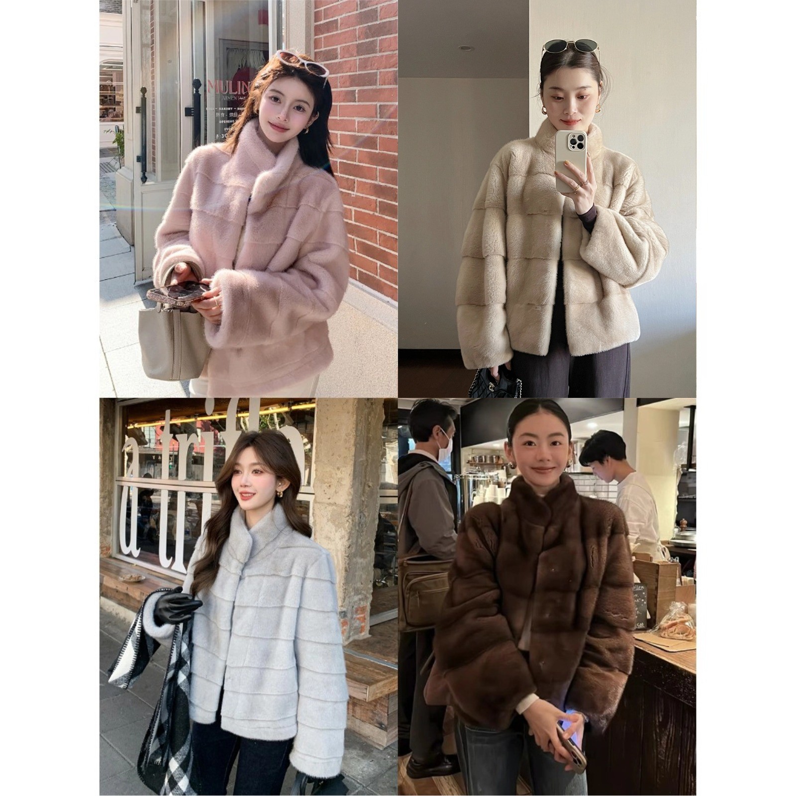 阳初云层 仿天鹅绒环保水貂皮大衣皮草女冬毛毛外套25冬新款