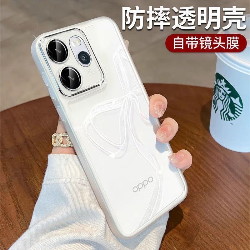 适用OPPOreno15手机壳自带镜头膜reno15pro全包透明硅胶防摔软壳4
