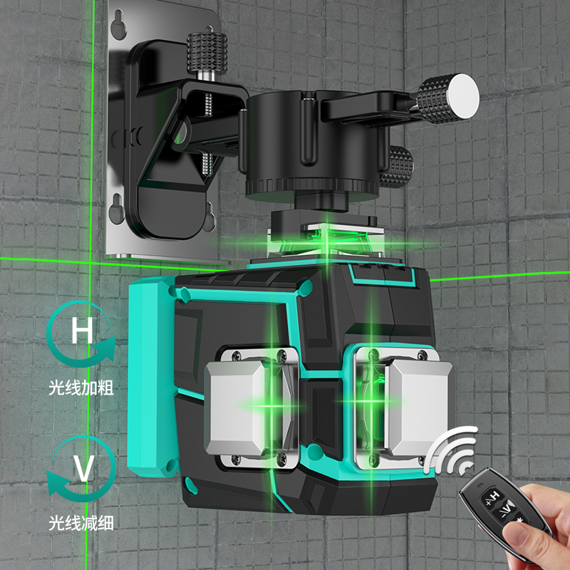 禹光室外超高亮绿光8线12线上水平款泥木工专用红外线激光水平仪