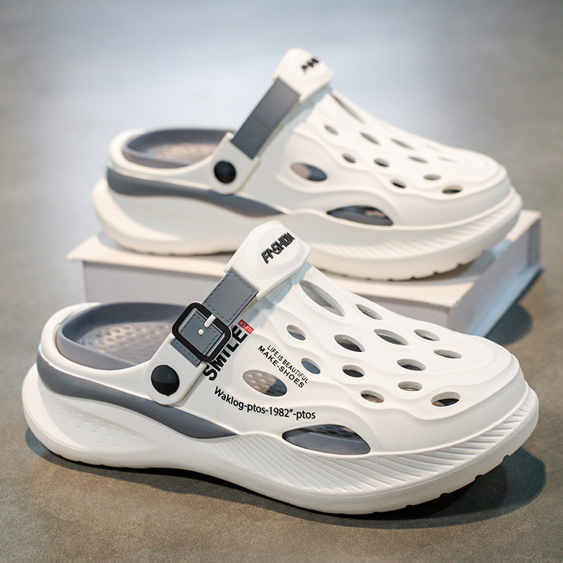 包头洞洞鞋男士夏季外穿防滑防臭拖鞋男款透气沙滩凉鞋