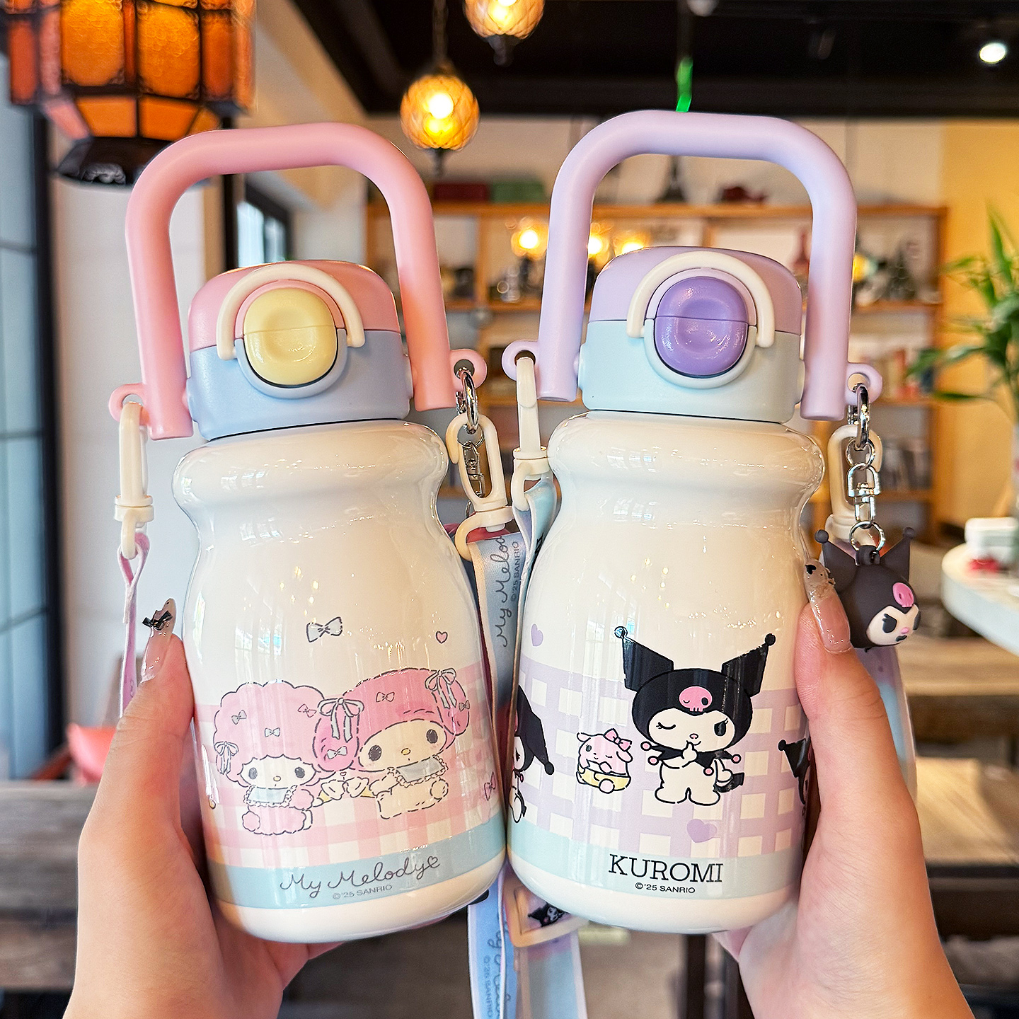 三丽鸥儿童保温杯上学专用吸管水杯子316便携女孩小学生双饮水壶