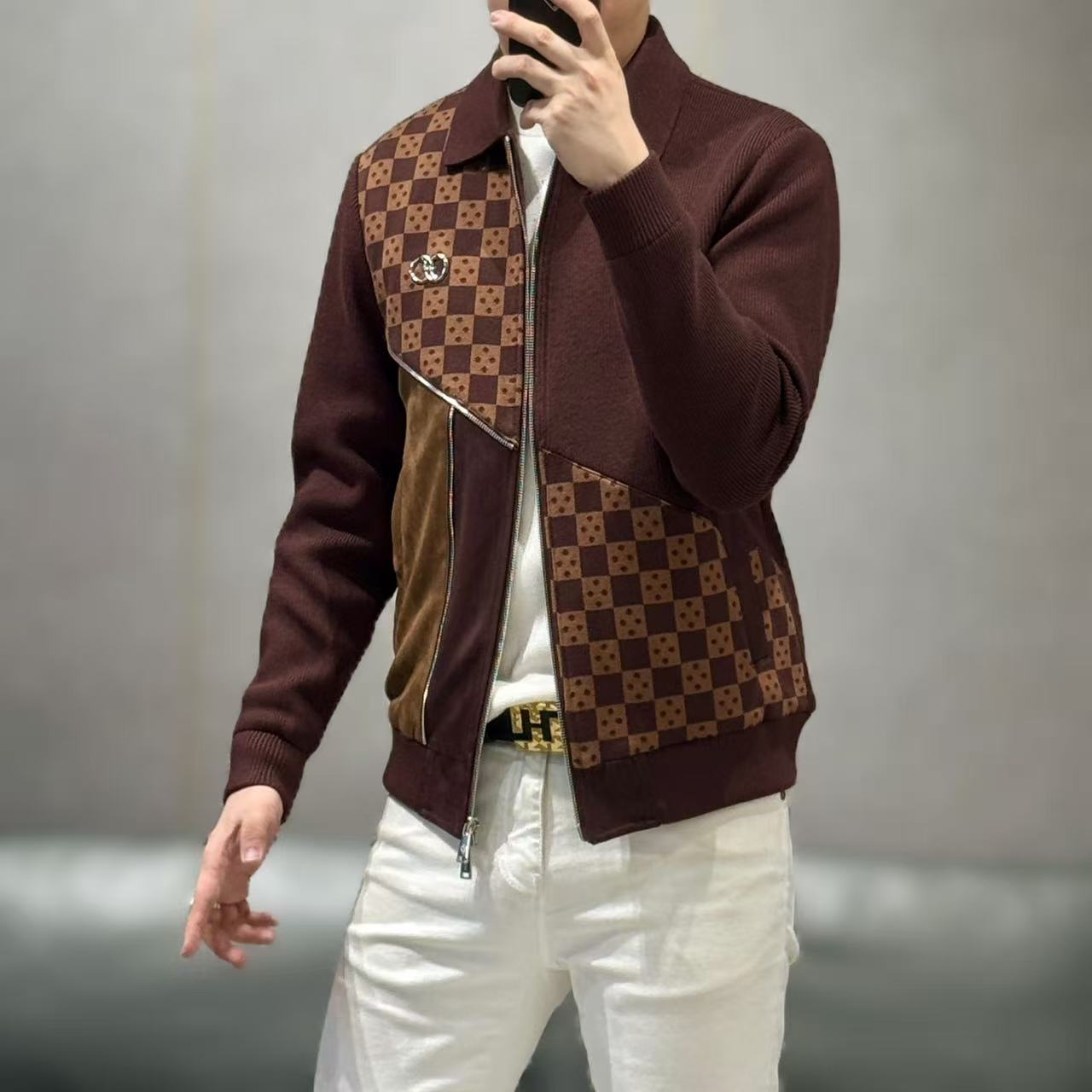 【雷迪凯奇】高端定制男士立体高支棉提花夹克JK128