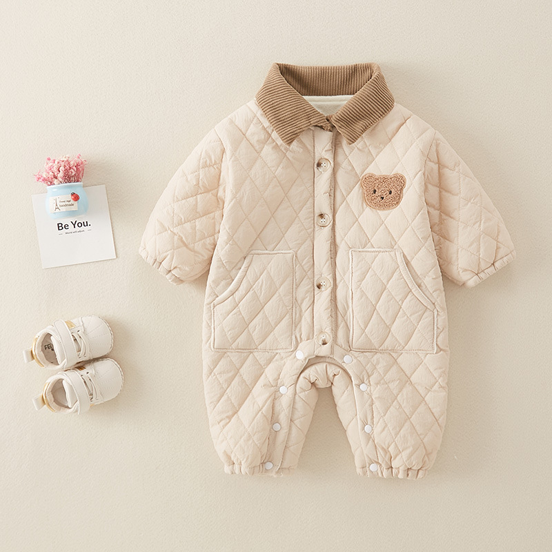 童泰【断码】婴儿棉服冬装加厚洋气男宝宝外出服新生儿百天满月哈衣