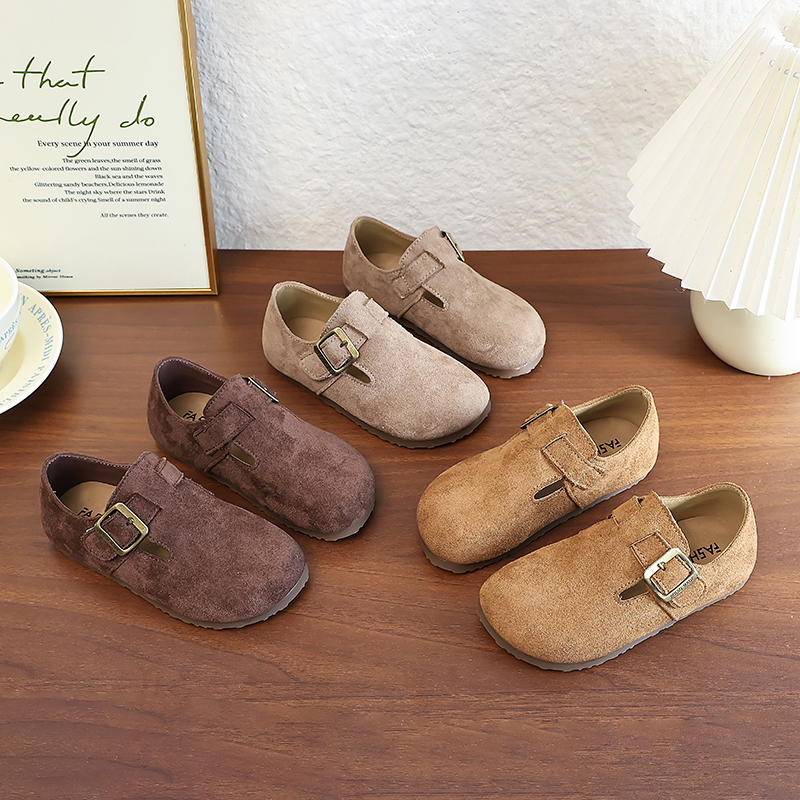 儿童勃肯鞋2025秋季新款女童时尚复古百搭皮鞋男童休闲防滑豆豆鞋