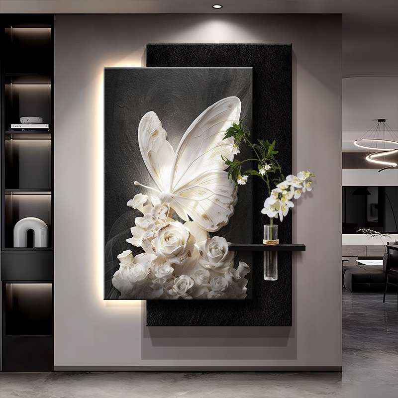 2025新款玄关装饰画高级感入户正对门挂画现代简约走廊过道壁画