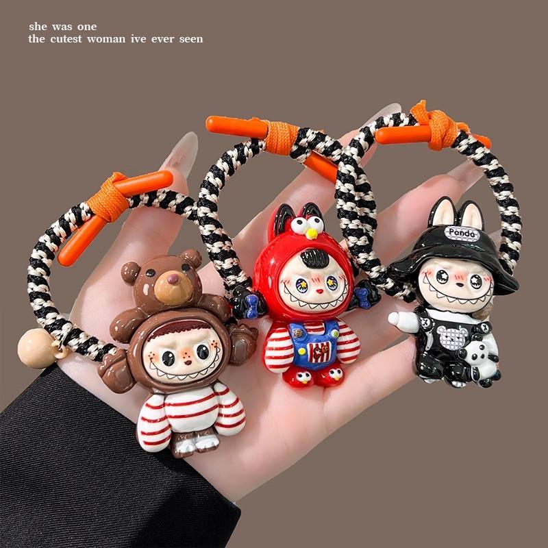 网红卡通拉布布公仔手绳高弹力耐用半扎发头绳可爱少女马尾发圈