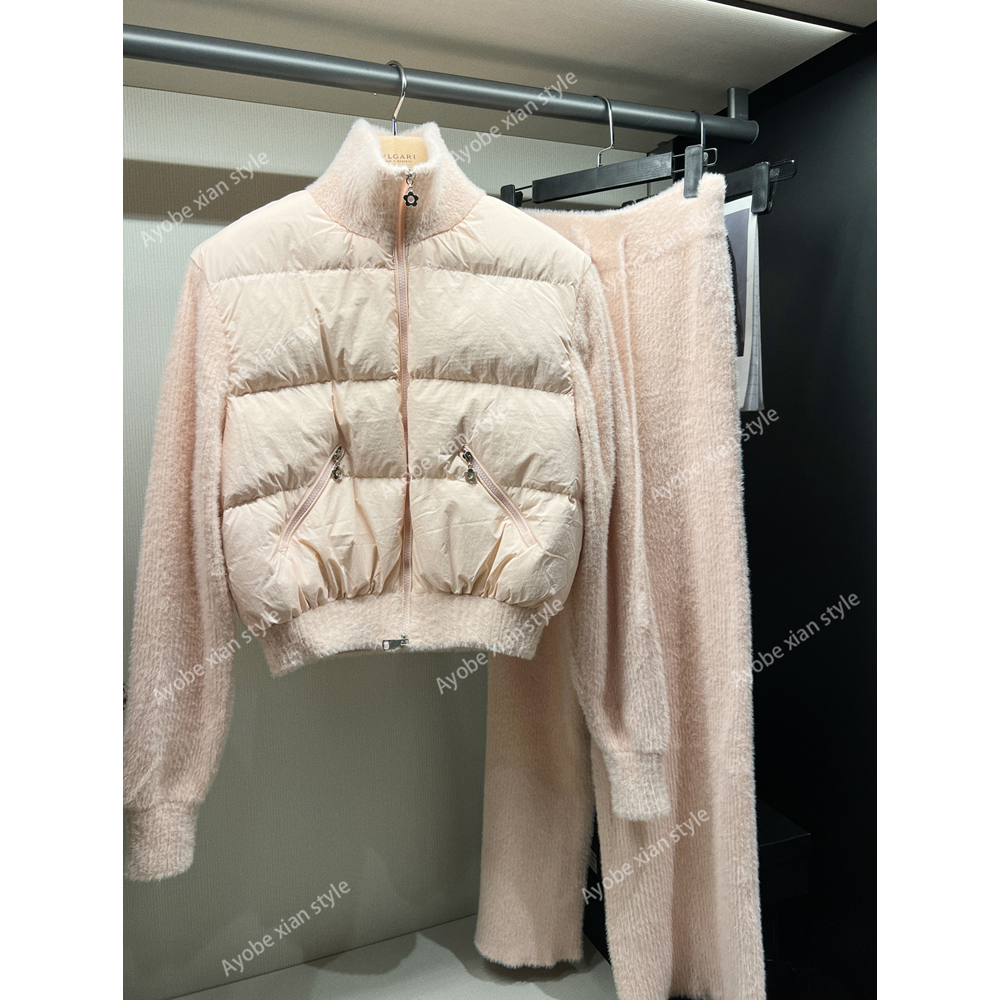 【AYOBE】小贤  韩女氛围感白鸭绒温柔针织套装