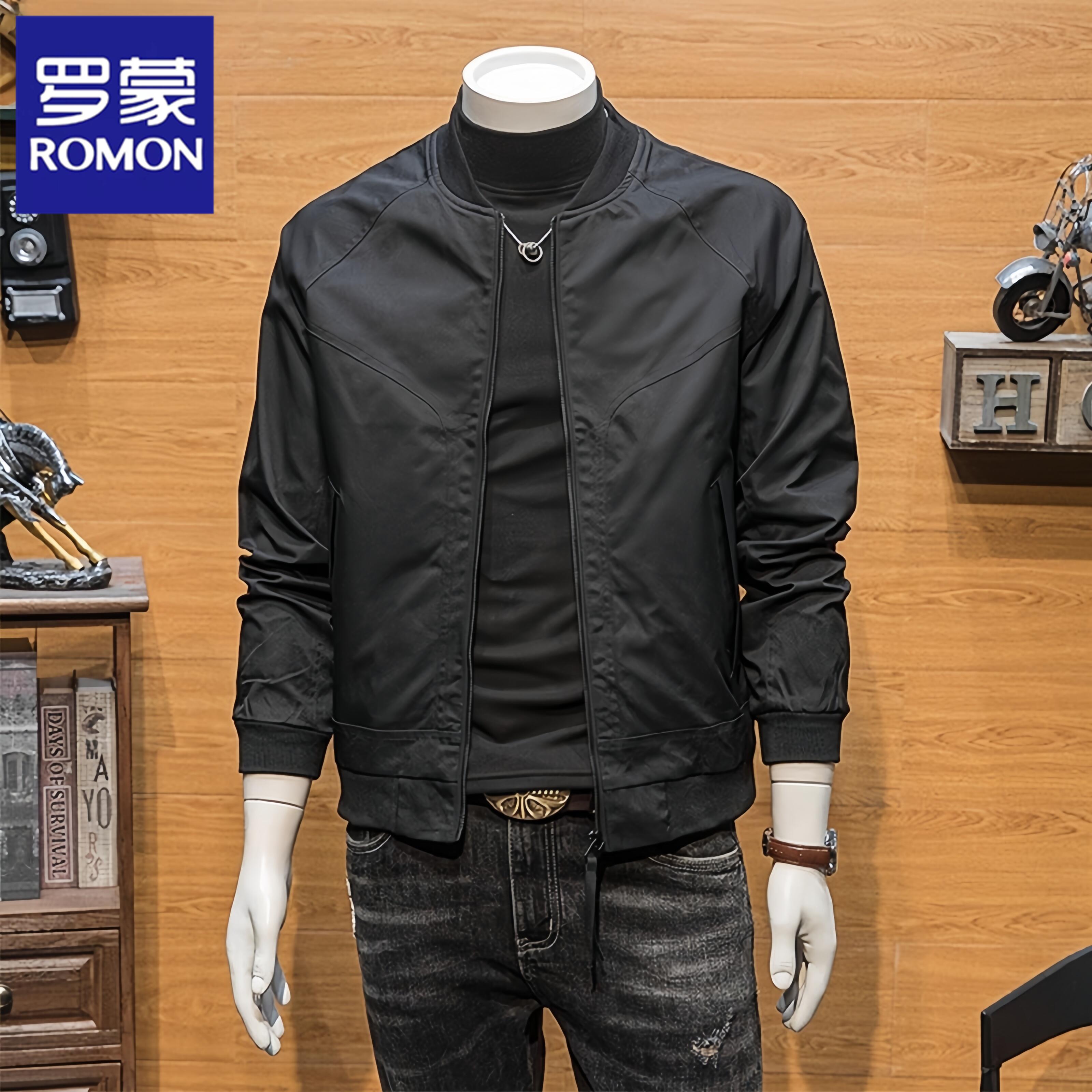Romon/罗蒙春秋季新款棒球服外套男士韩版潮流百搭休闲夹克上衣服