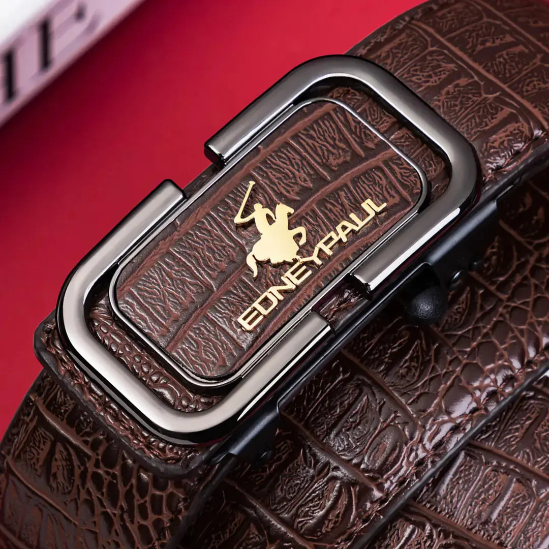 2025保罗新款男士腰带高档内穿鳄鱼纹自动扣皮带时尚休闲年轻人