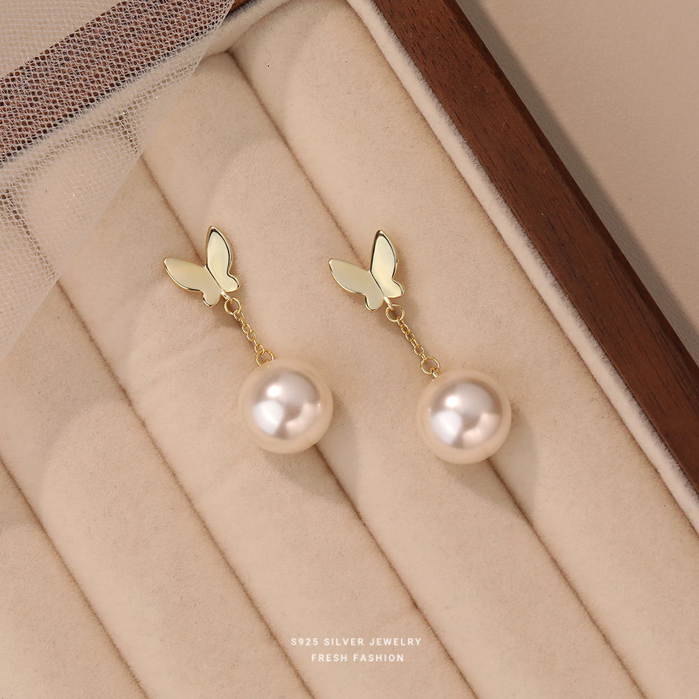 925银耳饰 蝴蝶流苏耳钉2025秋冬爆款气质轻奢耳坠优雅经典耳环