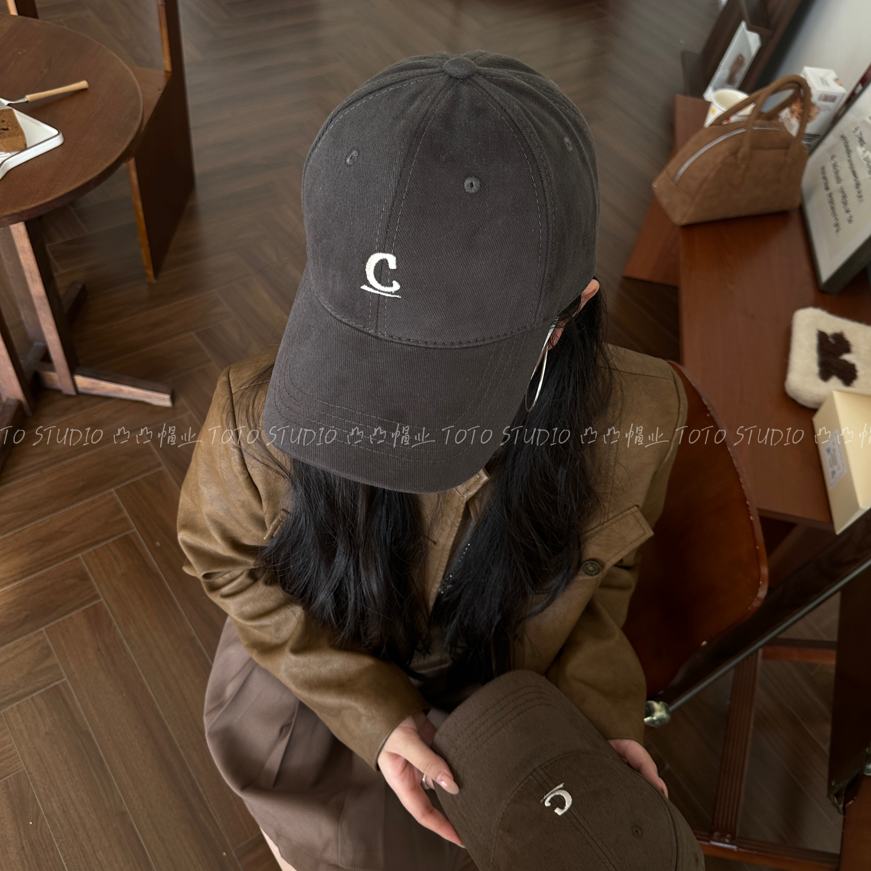 【磨毛大C】秋冬棒球帽女半硬顶显脸小帽子大头围鸭舌帽情侣百搭款