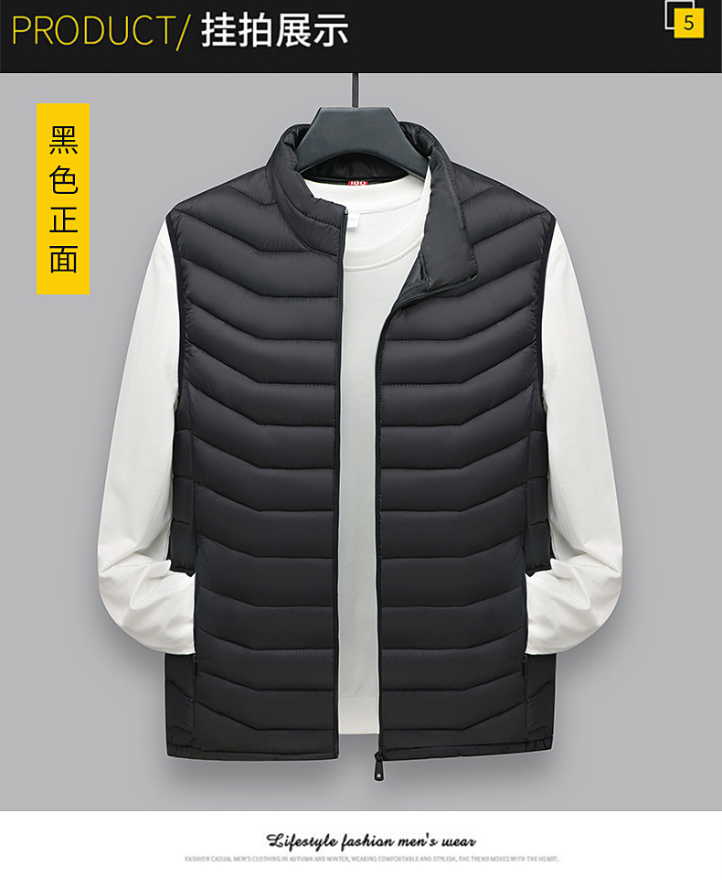 男士棉马夹秋冬新款轻便保暖背心休闲大码中青年外穿时尚加厚马甲