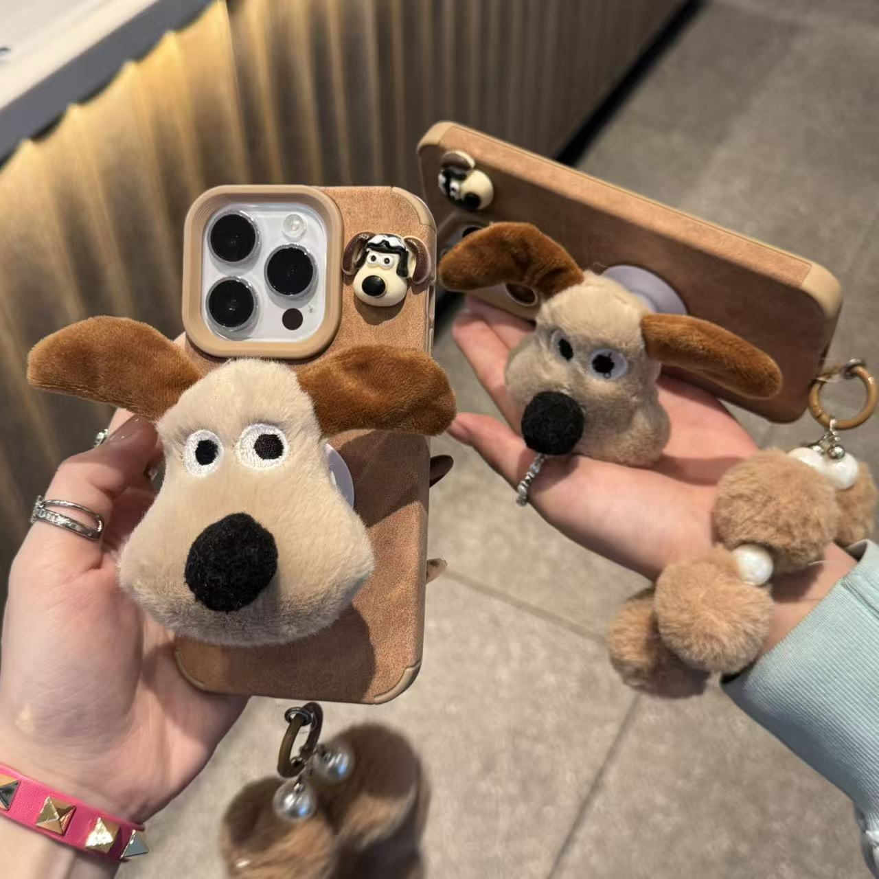 GGBond掌门狗公仔挂绳适用苹果17/16贴皮手机壳华为vivo小米oppo