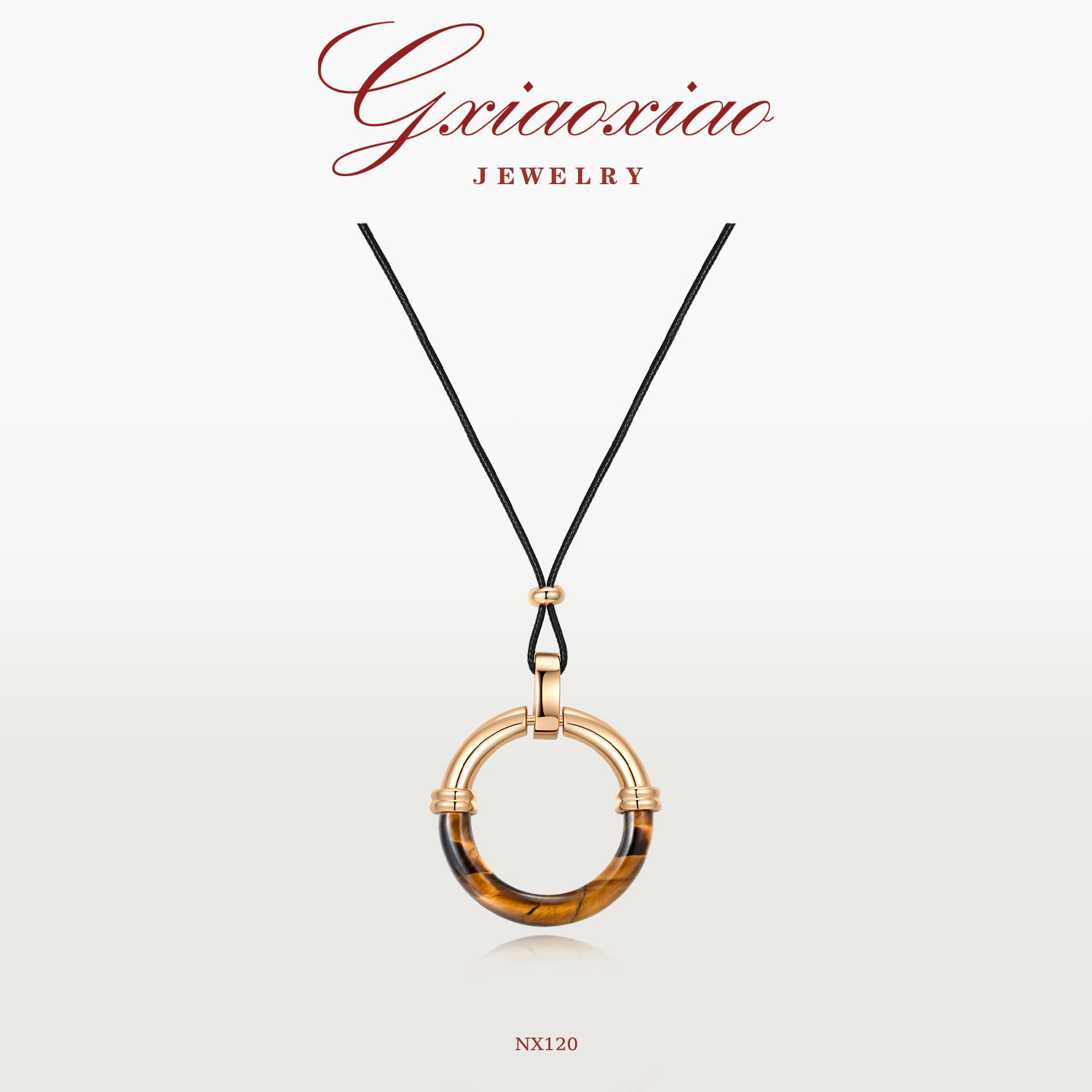 G XIAOXIAO皮质项链法式气质轻奢高级感美拉德圆圈毛衣项链 NX120