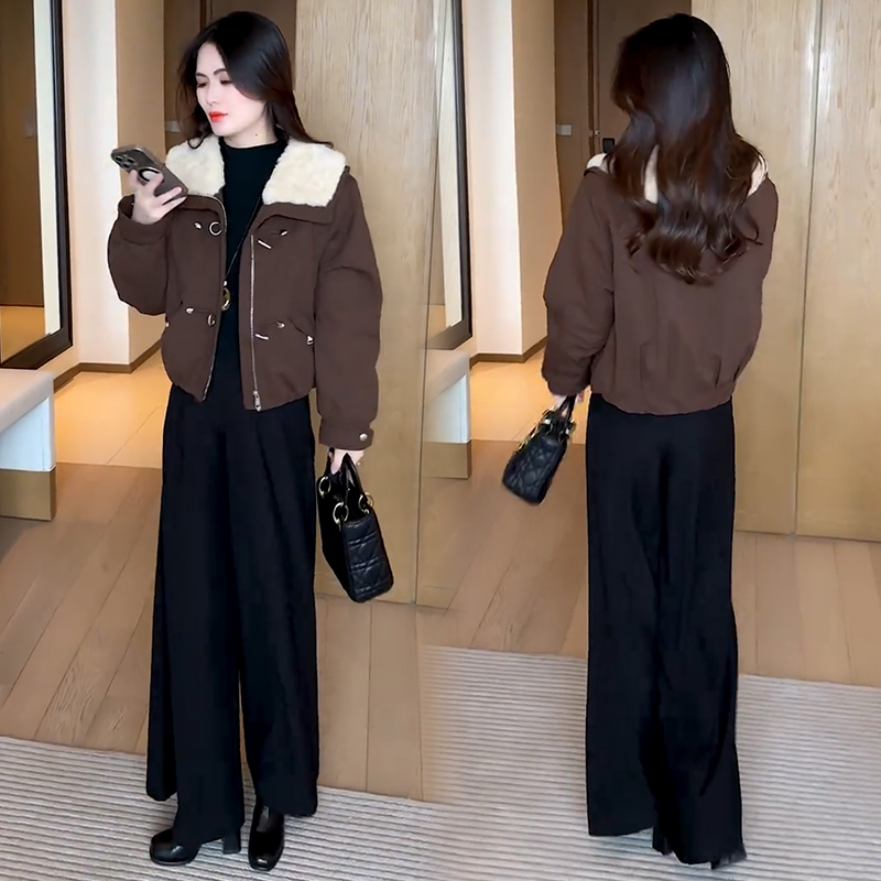 时尚派克服棉衣女2025冬季新款洋气宽松显瘦加厚保暖棉服短款外套