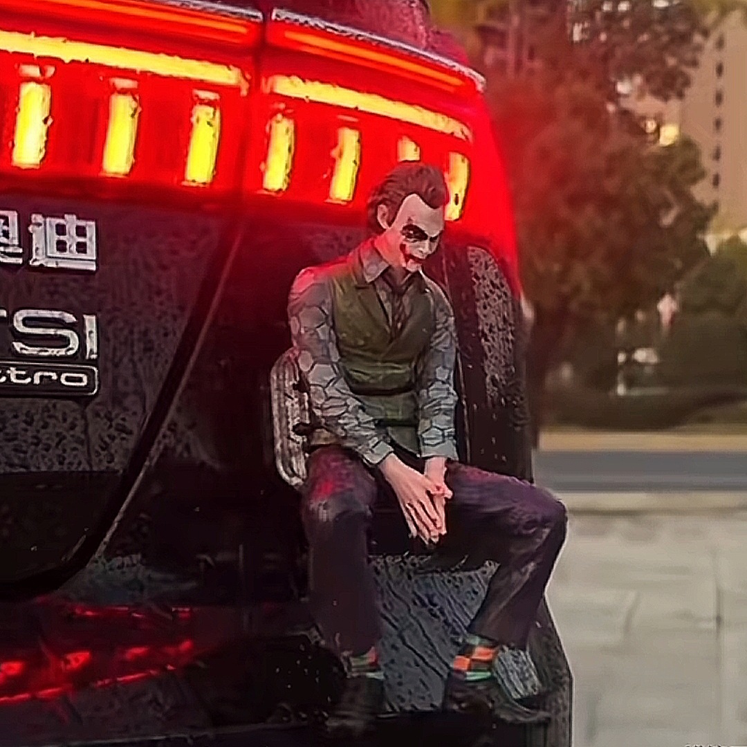 车尾希斯莱杰小丑车载摆件中控台装饰车尾装饰玩偶手办公仔卡扣式