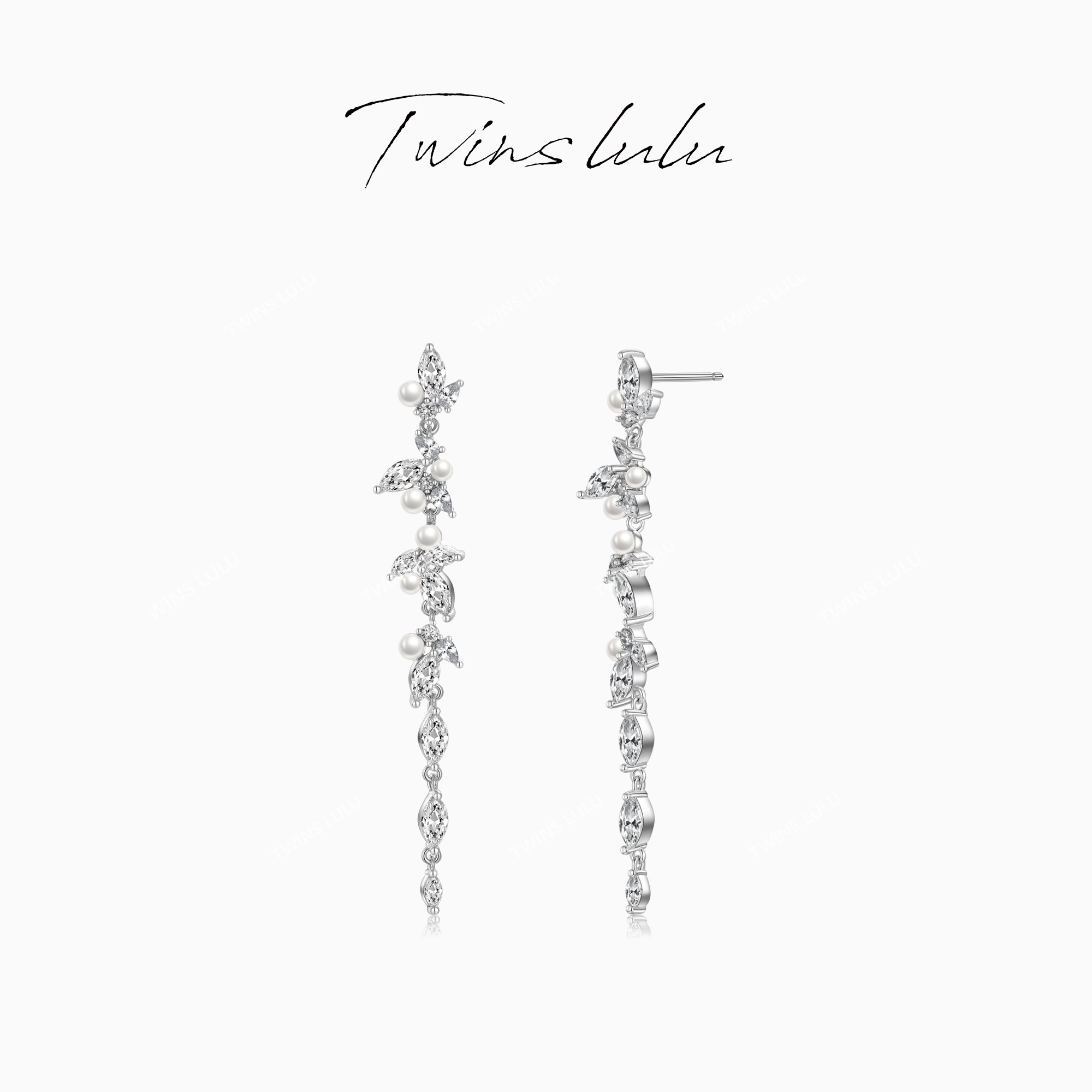 TWINS LULU出游秋上新轻奢气质精致仙气流苏珠珠树叶耳环TSL2342