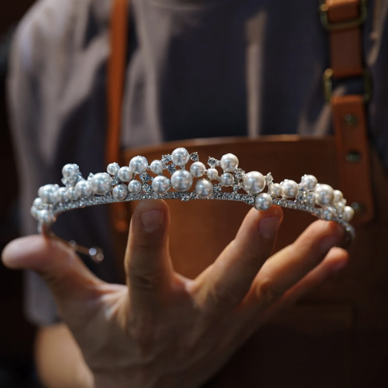 St1-17262小众新品韩式珍珠系列新娘头饰公主冠