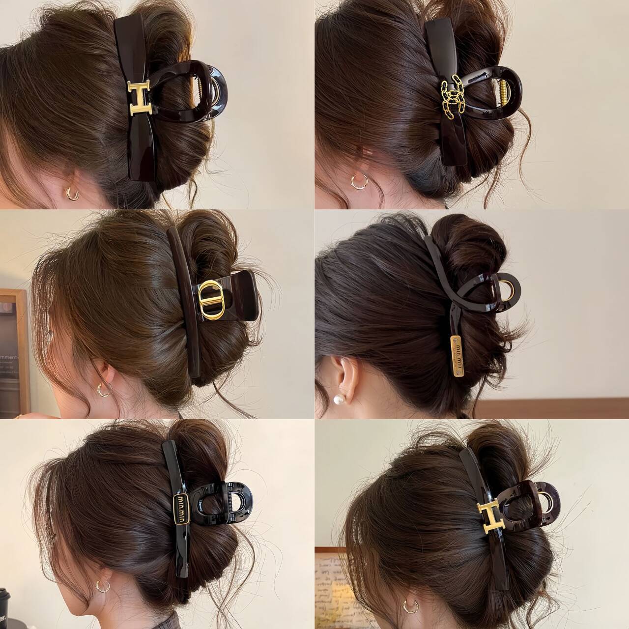 高级感大号发量多字母抓夹女2025新款高端发夹后脑勺春夏鲨鱼夹子