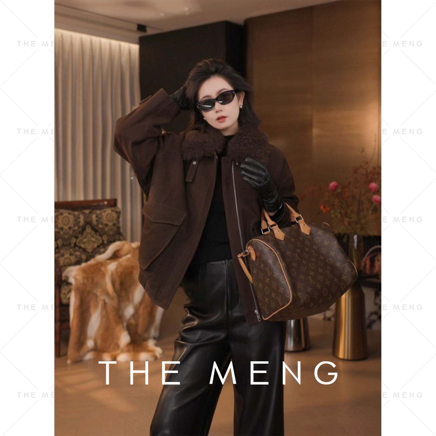 THE MENG【暮雪】90白鹅绒羊皮锁温御寒皮草羽绒服#M253A1481