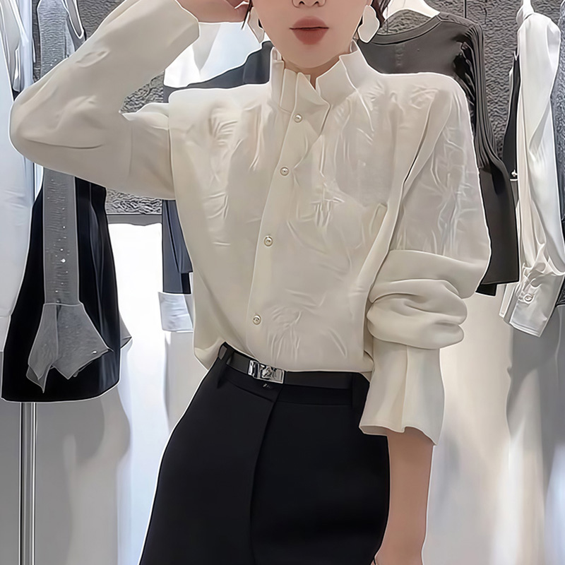 M883时尚设计感小众设计感秋冬新款衬衣百搭显瘦小众衬衫