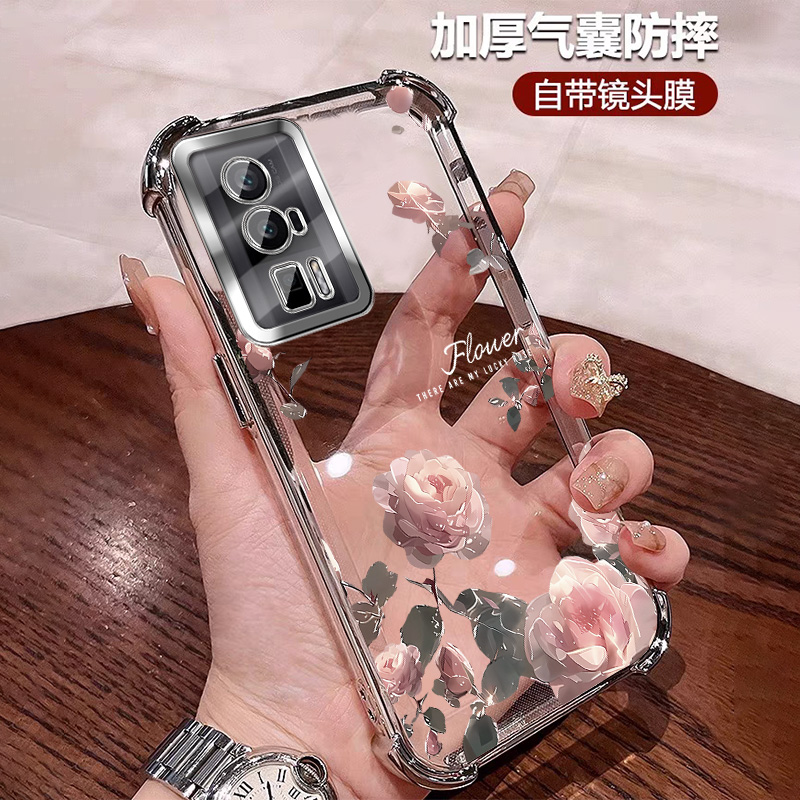 高颜值适用红米k60手机壳女款防摔气囊k60Pro全包镜头膜至尊版ins