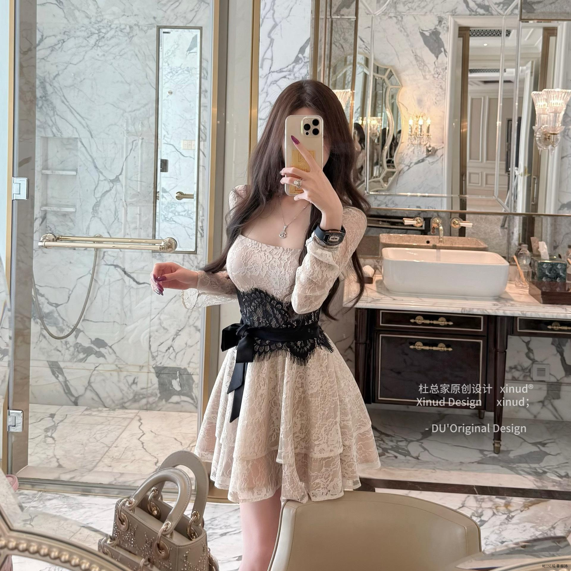 复古梦幻初恋少女风法式优雅纯欲蕾丝女装女轻奢时尚网红同款