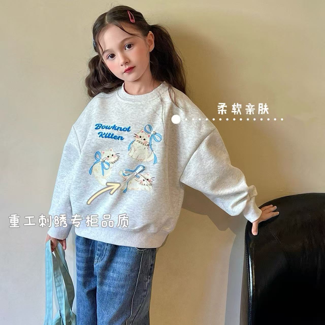 女童冬季新款加绒加厚保暖卫衣T恤洋气休闲时尚韩版时髦潮款